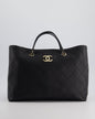 Chanel Quilted Calfskin Leather Black Tote