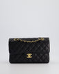 Chanel Flap Small Classic Caviar Leather Black Gold Shoulder Bag