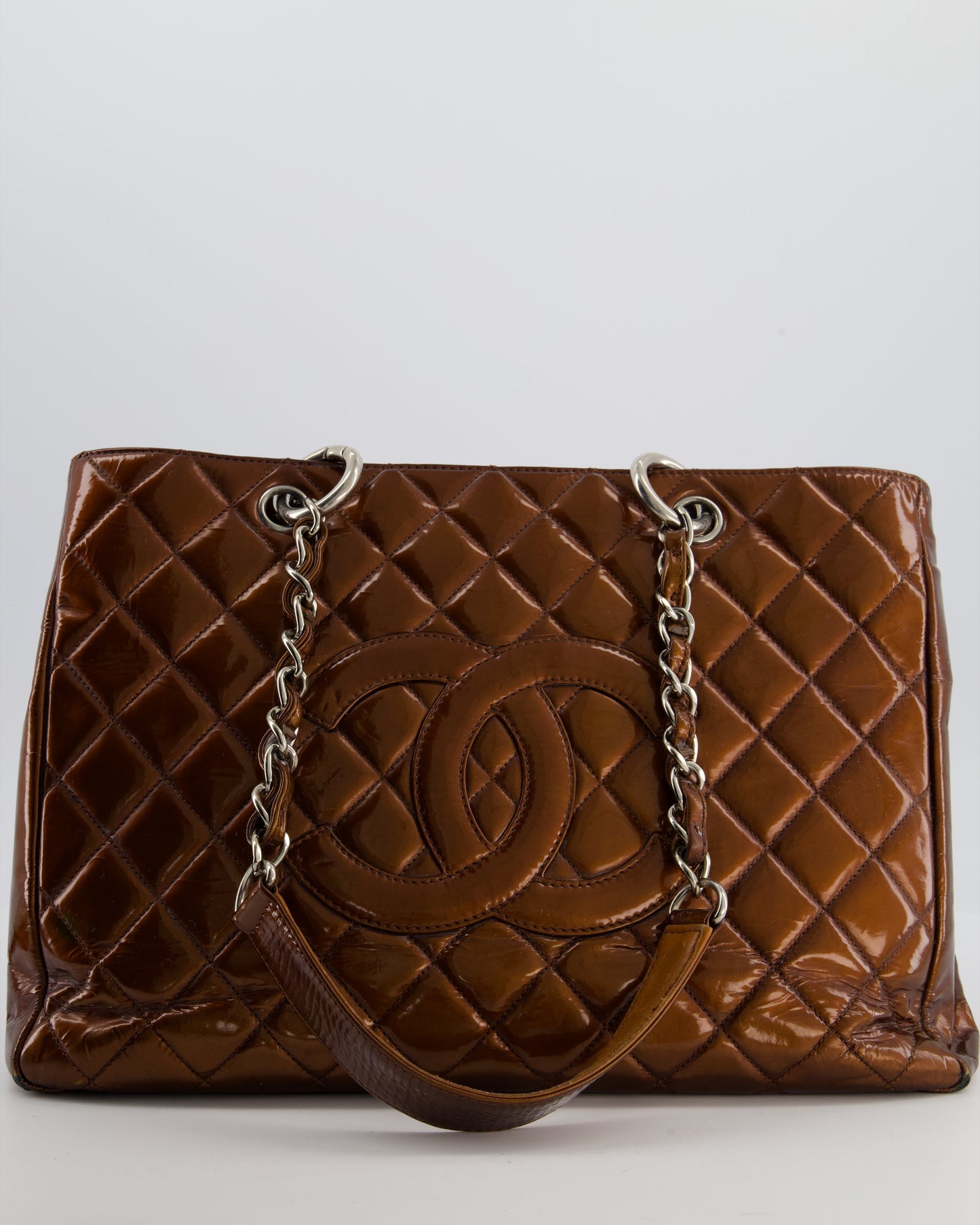 Chanel Leather Silver Luxury Tote Style 2