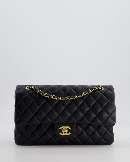 Chanel Black Medium Classic Double Flap Bag in Lambskin Leather with Gold Hardware
