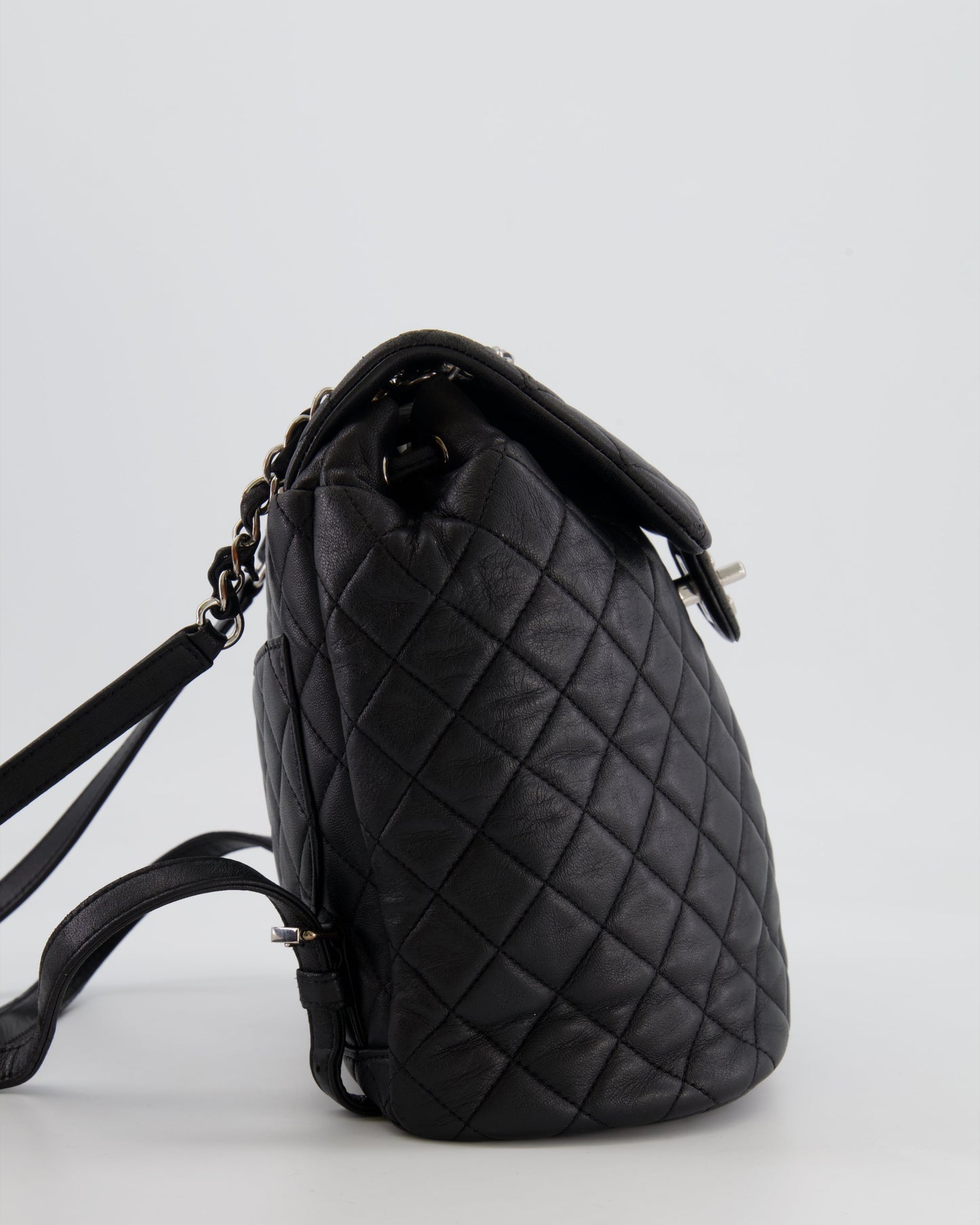 Chanel Black Quilted Lambskin Backpack with Silver Hardware