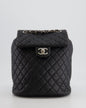 Chanel Black Quilted Lambskin Backpack with Silver Hardware