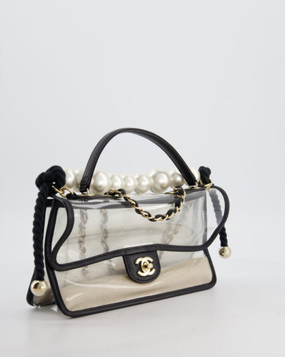 Chanel Flap Medium Black Gold Pearl Shoulder Bag