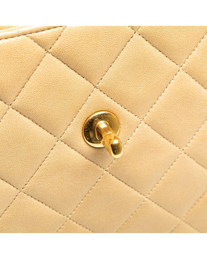 Quilted Lambskin Leather Chain Crossbody Bag with Twist Lock