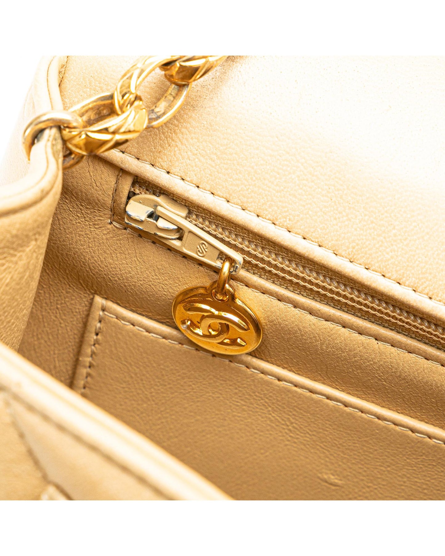 Quilted Lambskin Leather Chain Crossbody Bag with Twist Lock