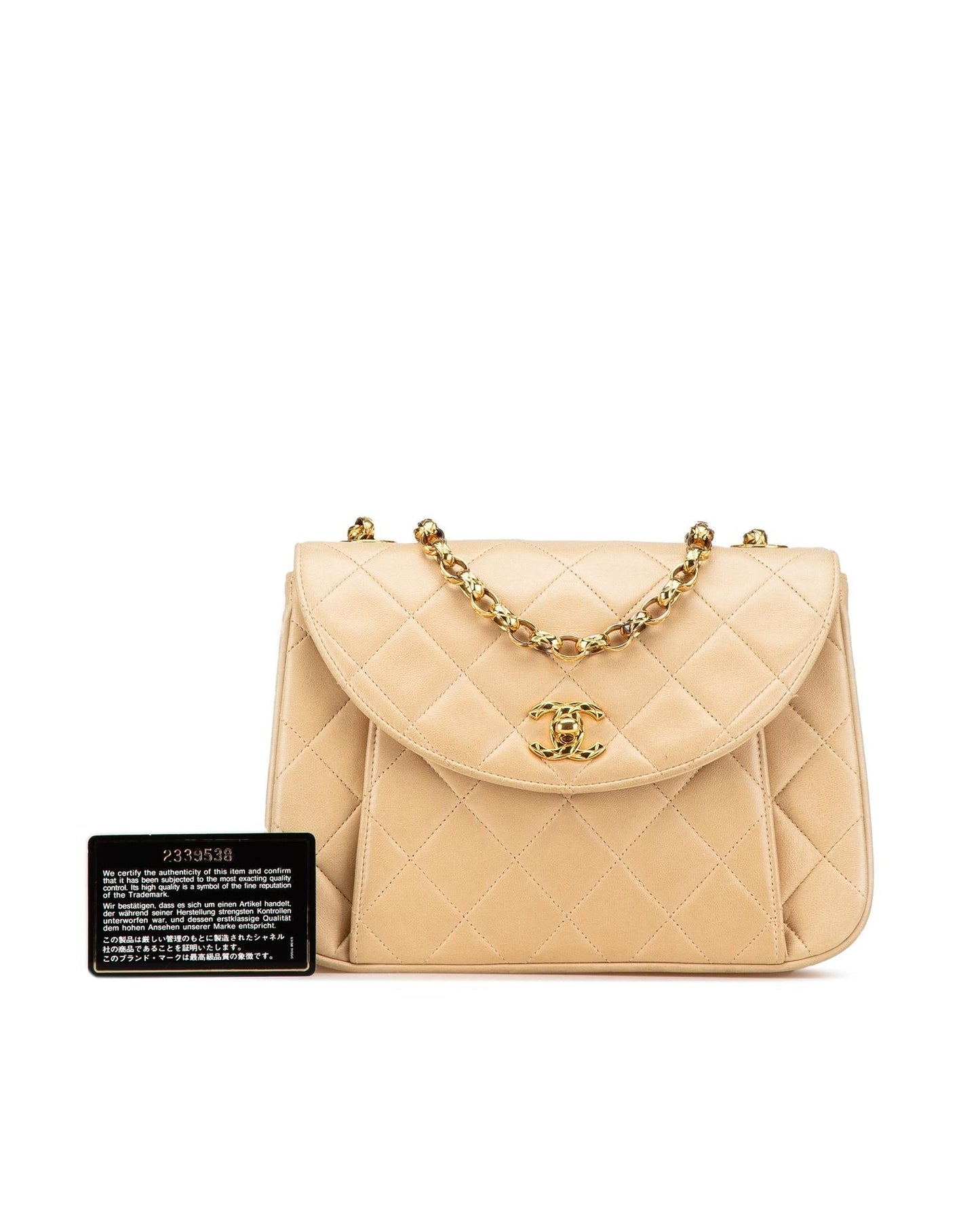 Quilted Lambskin Leather Chain Crossbody Bag with Twist Lock