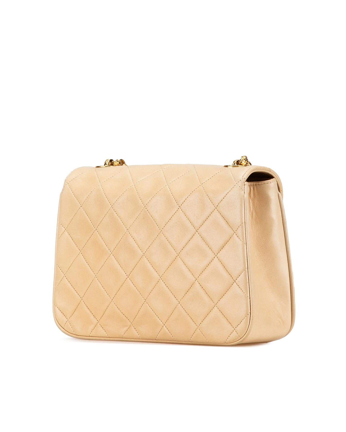 Quilted Lambskin Leather Chain Crossbody Bag with Twist Lock