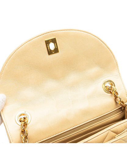 Quilted Lambskin Leather Chain Crossbody Bag with Twist Lock