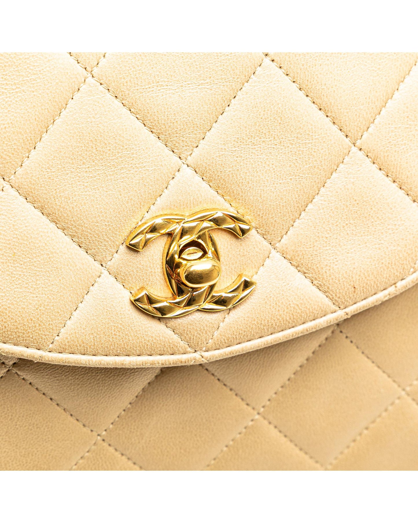Quilted Lambskin Leather Chain Crossbody Bag with Twist Lock