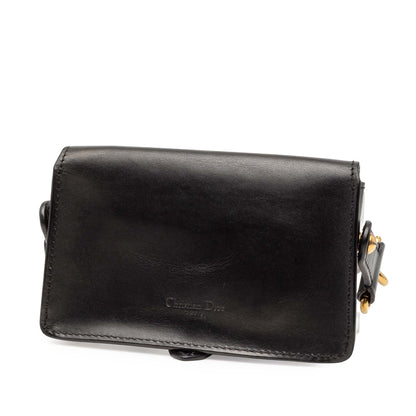Black Dior Mini Leather D Bee Saddle Bag