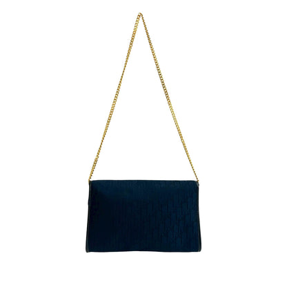 Blue Dior Diorissimo Trotter Canvas Chain Shoulder Bag