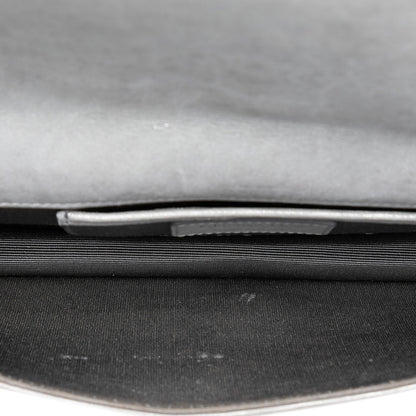 Silver Dior Iridescent Lambskin Cannage Lady Dior Convertible Clutch Crossbody Bag