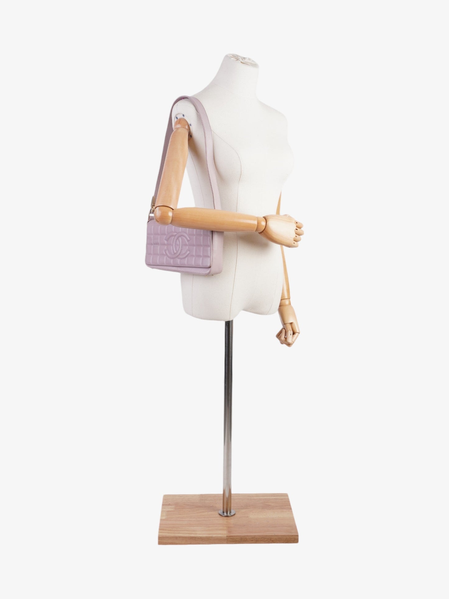 Chanel Choco Bar Shoulder Bag Pink Lambskin Leather