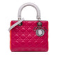 Pink Dior Medium Tricolor Lambskin Cannage Lady Dior Satchel
