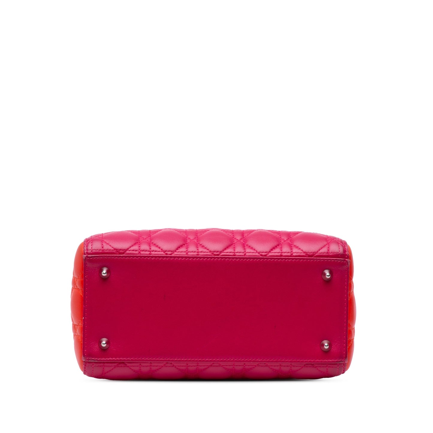 Pink Dior Medium Tricolor Lambskin Cannage Lady Dior Satchel