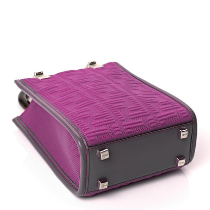 Fendi Technical Fabric Vitello Ceylon Plexiglass FF Mini Fendi Sunshine Shopper Tote Pink Bouganville