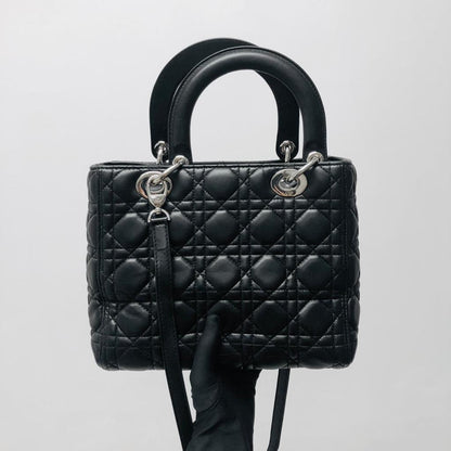 Dior Lady Dior Monogram Leather Shoulder Bag