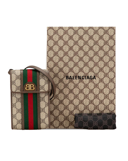 Crossbody Coated Canvas Phone Case with Leather Trim and Magnetic Closure