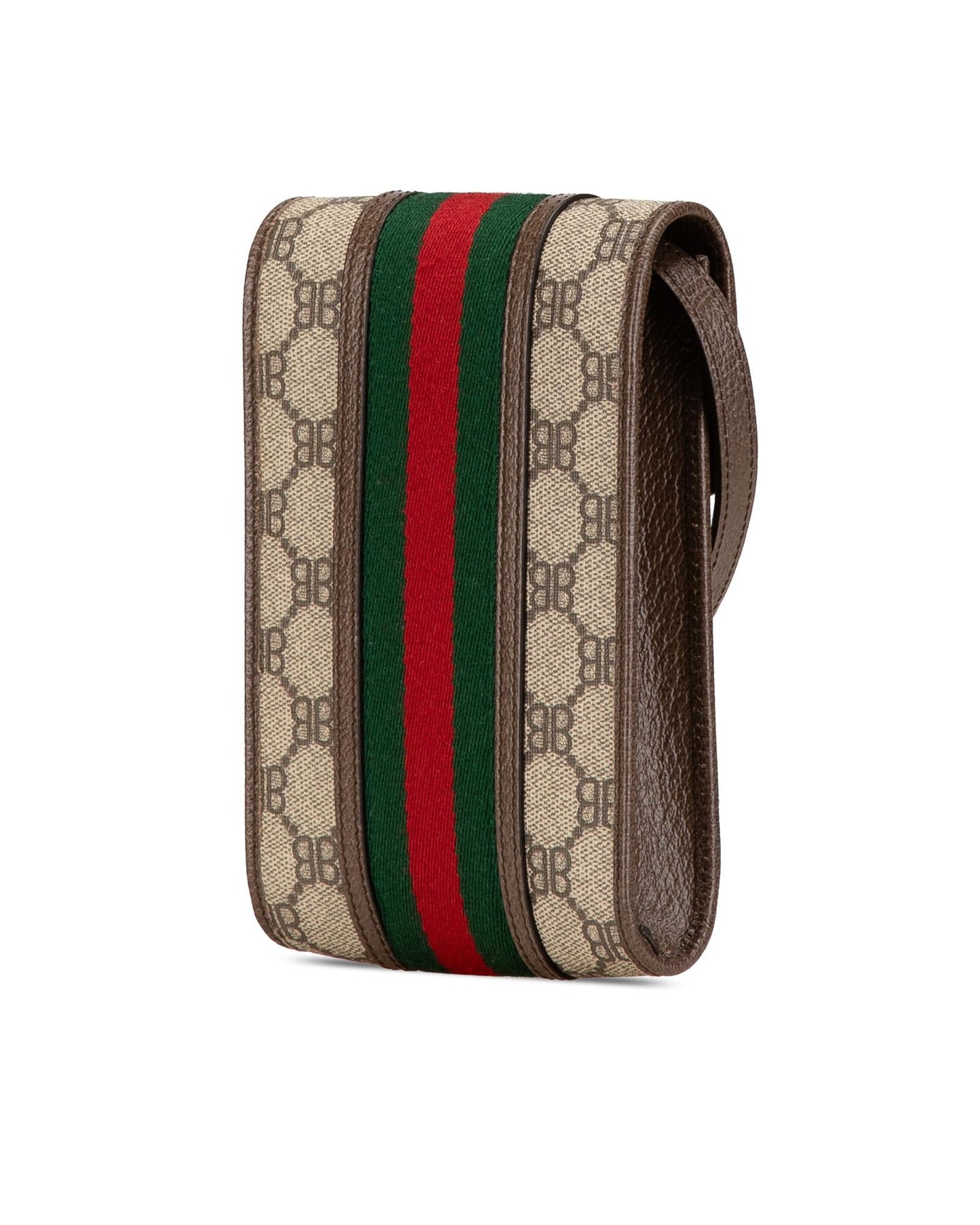Crossbody Coated Canvas Phone Case with Leather Trim and Magnetic Closure