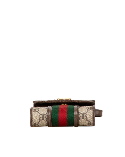 Crossbody Coated Canvas Phone Case with Leather Trim and Magnetic Closure