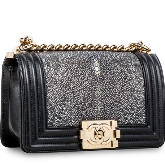 Chanel Boy Bag Lambskin Black Shoulder Bag Style 71