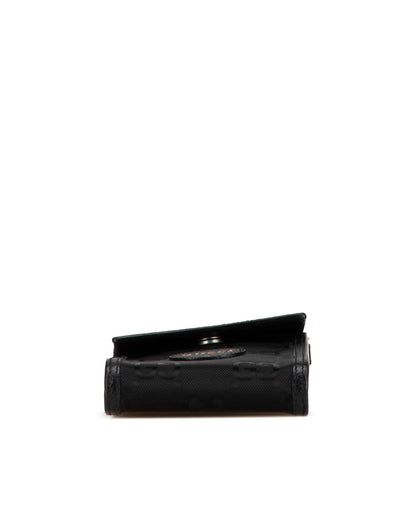 Mini Nylon Crossbody Bag with Leather Trim and Magnetic Flap Closure