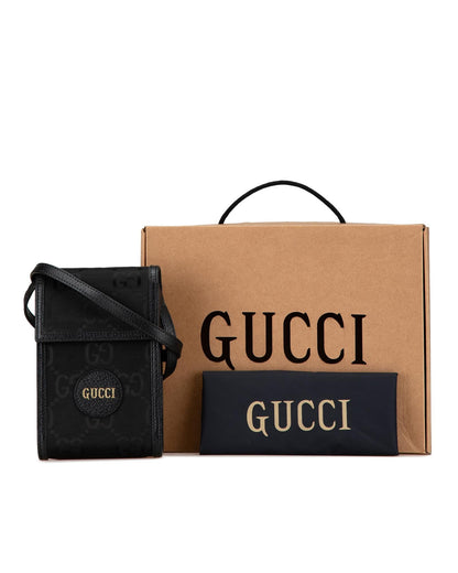 Mini Nylon Crossbody Bag with Leather Trim and Magnetic Flap Closure
