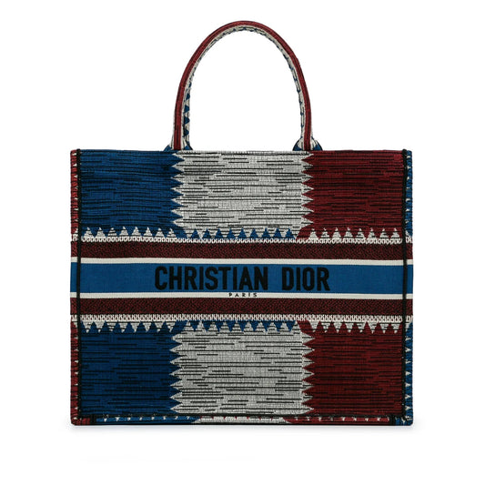 Dior Book Tote Leather Tote Bag Blue