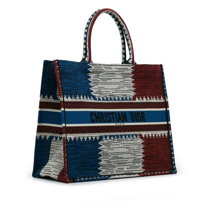 Dior Book Tote Leather Tote Bag Blue