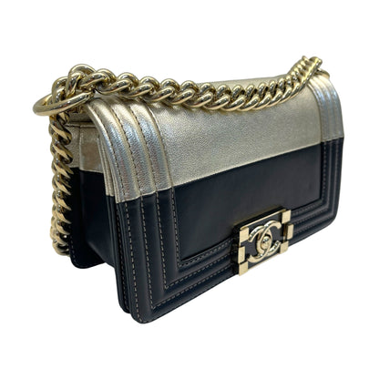 Chanel Boy Small Black Gold Handbag