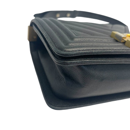 Chanel Boy Bag Small in Chevron Quilted Calfskin Black