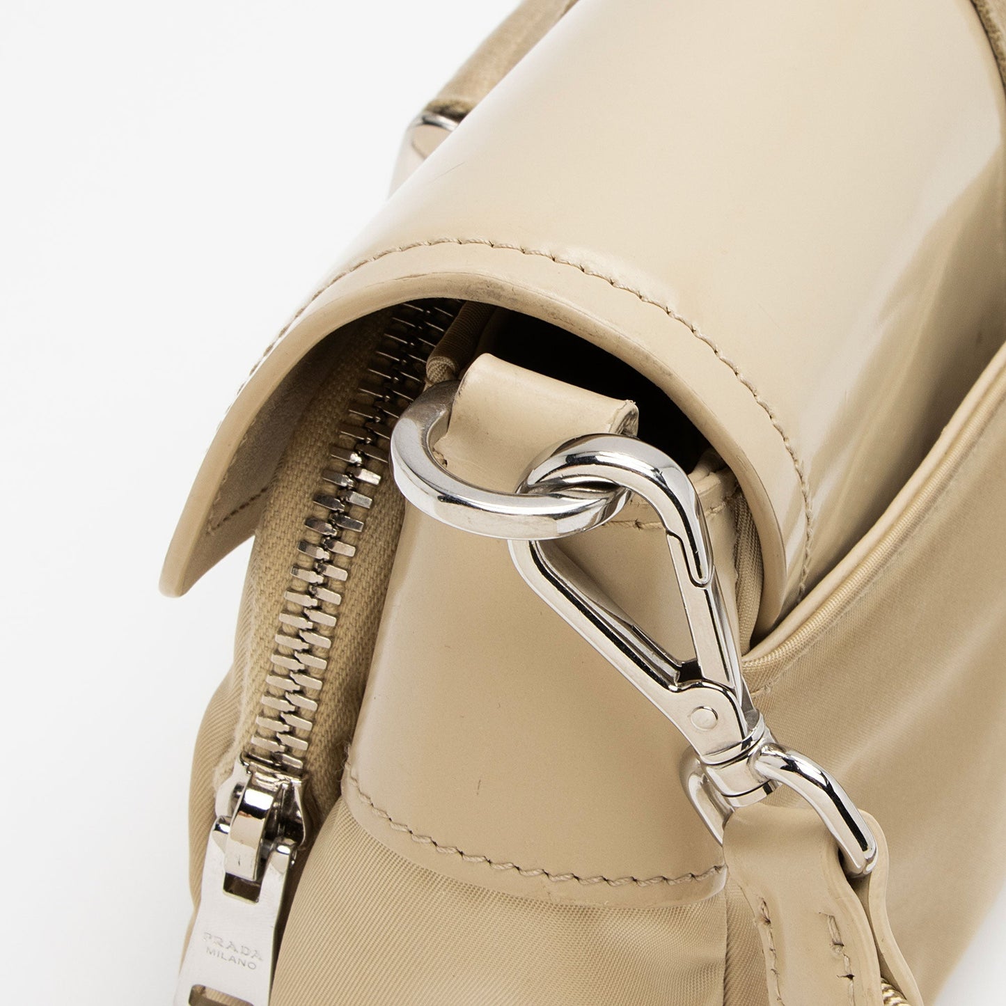 Prada Re-Nylon Patent Leather Double Pocket Crossbody (SHF-Na1ANI)