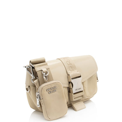 Prada Re-Nylon Patent Leather Double Pocket Crossbody (SHF-Na1ANI)