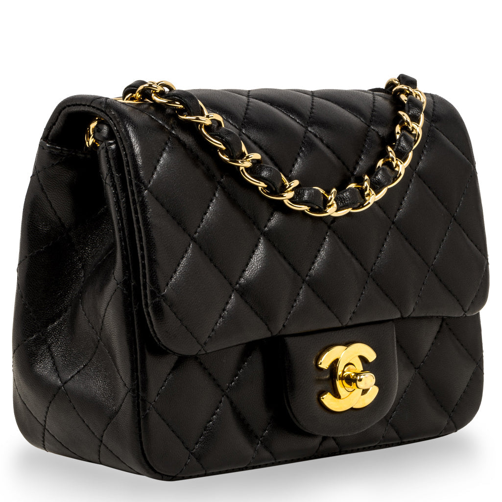 Chanel Classic Flap Lambskin Black Shoulder Bag Style 243
