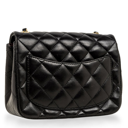 Chanel Classic Flap Lambskin Black Shoulder Bag Style 243