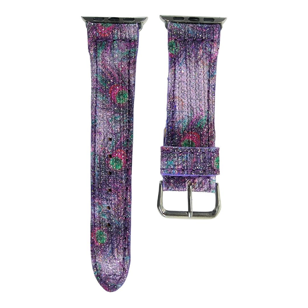 Purple Peacock Apple Watch Band Glitter