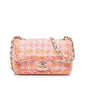 Chanel Classic Flap Bag Mini Multicolor Tweed Silver