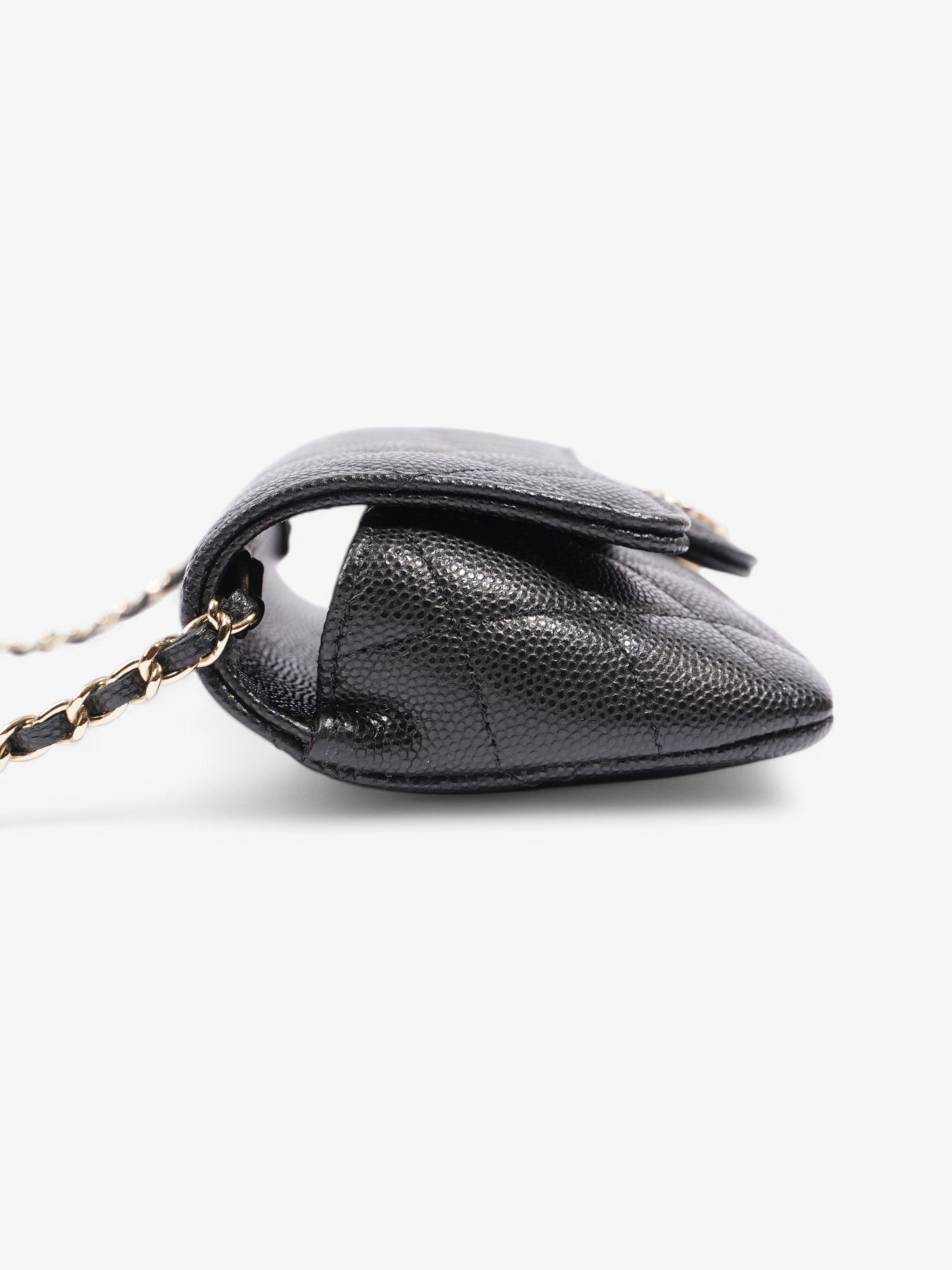 Chanel Glasses Case On Chain Black Caviar Leather