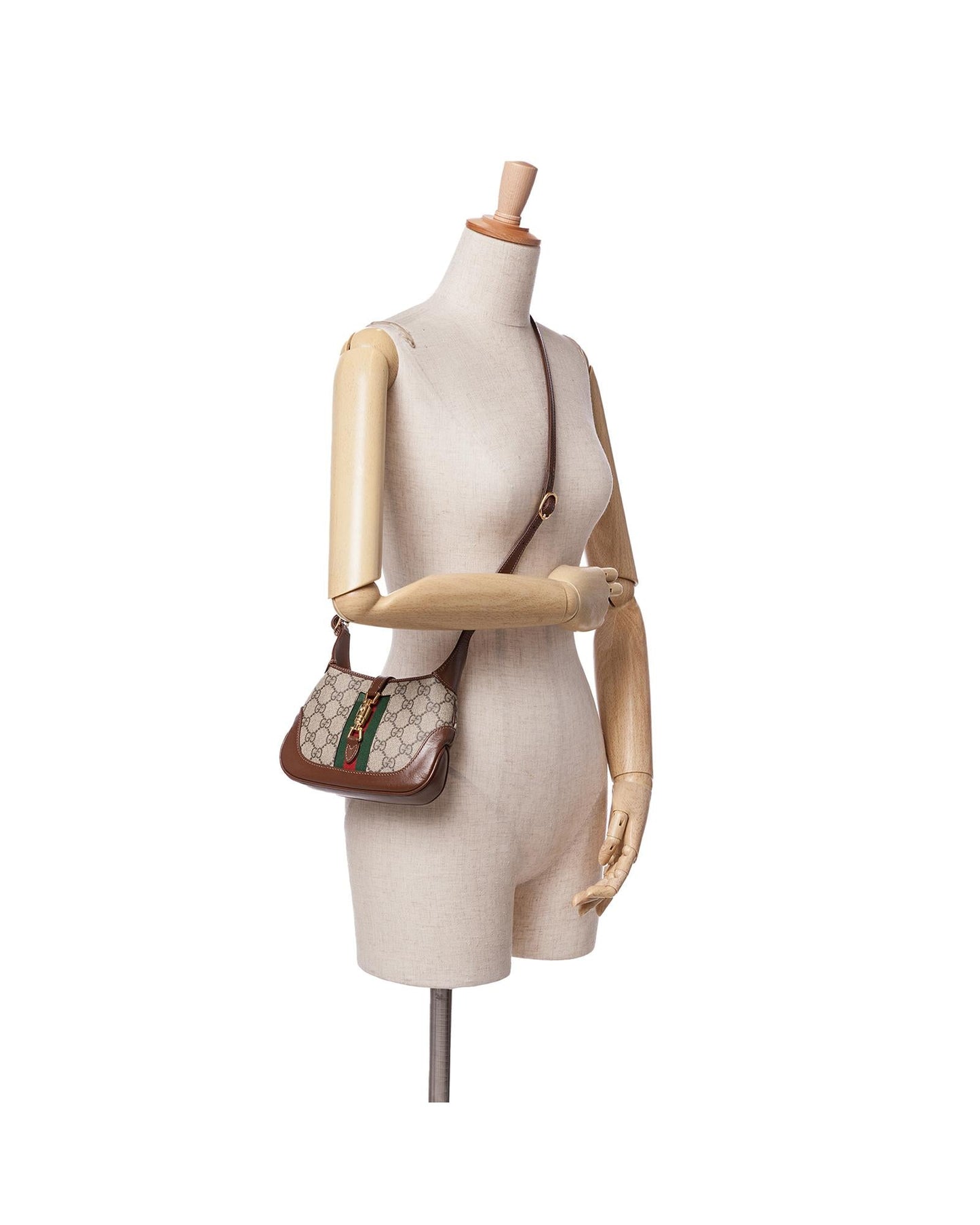 Mini GG Supreme Jackie 1961 Crossbody Bag with Leather Trim and Piston Lock