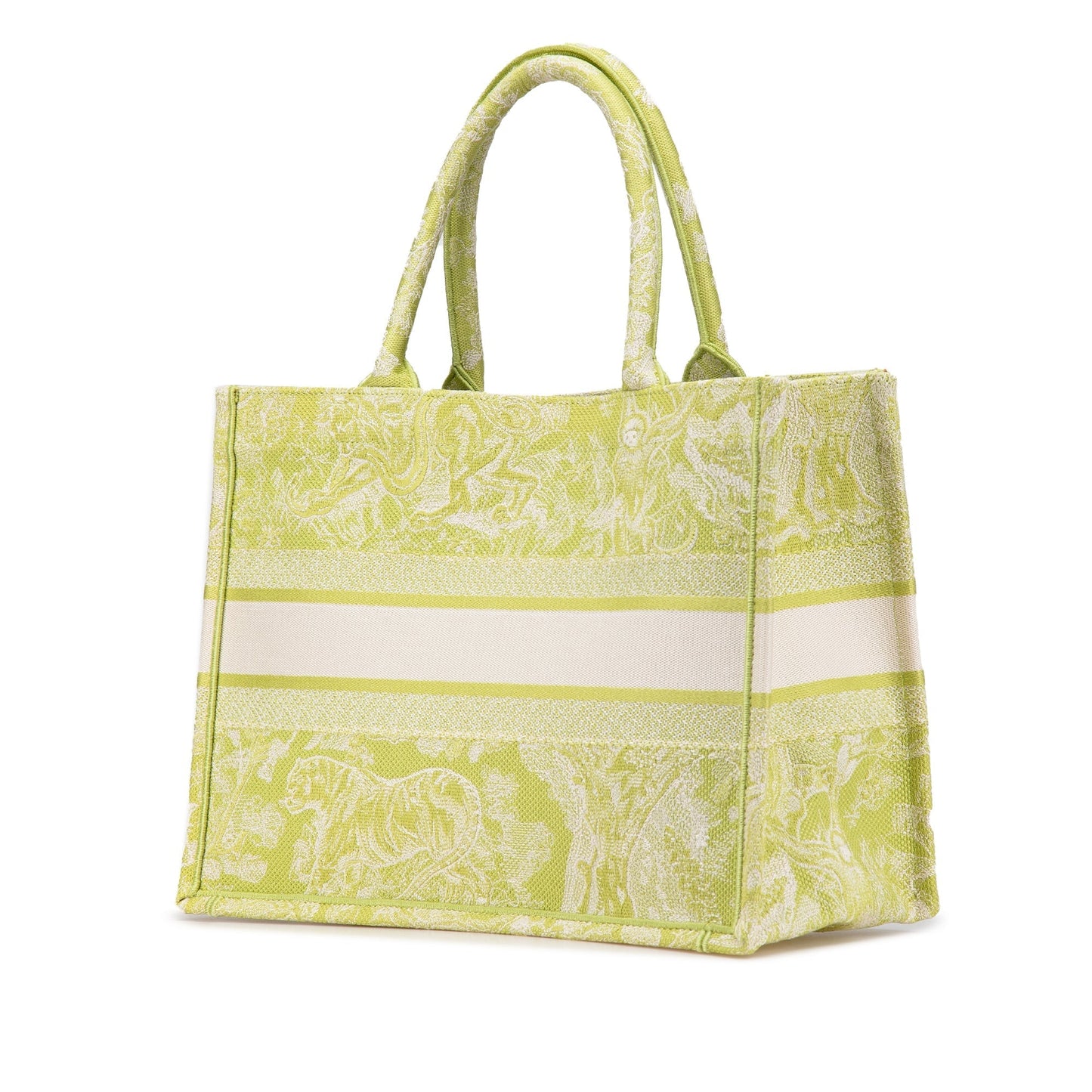 Green Dior Medium Canvas Embroidered Dioriviera Toile De Jouy Book Tote