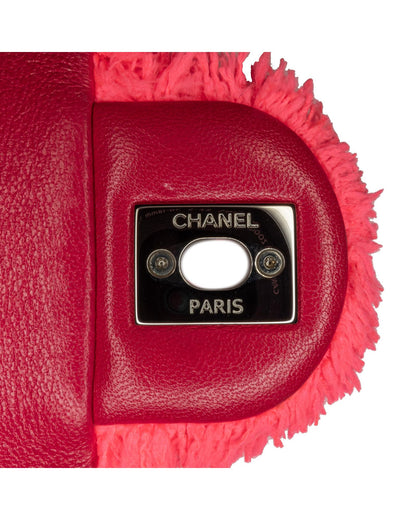 Quilted Terry Cloth Crossbody Bag with Leather Woven Chain Strap