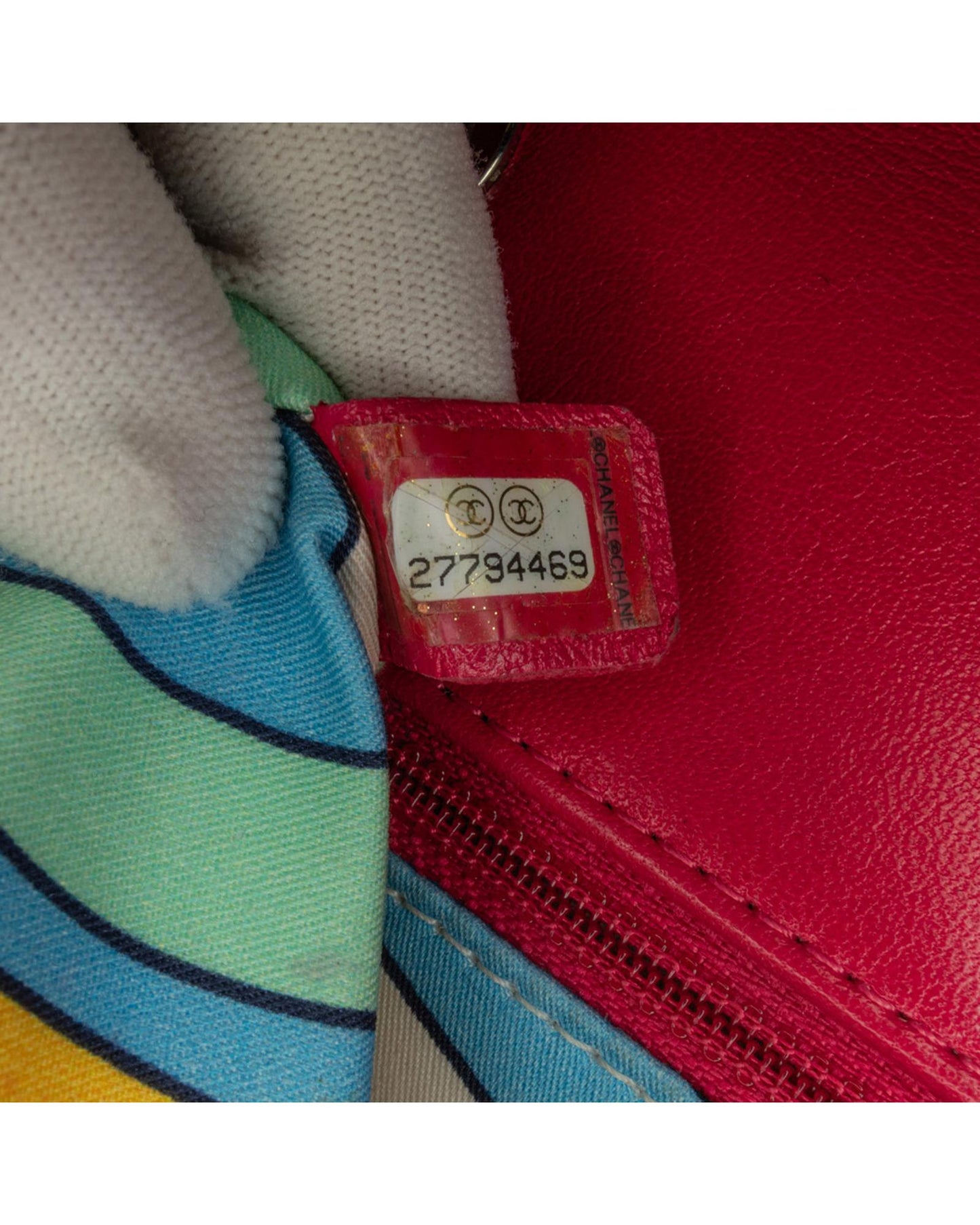 Quilted Terry Cloth Crossbody Bag with Leather Woven Chain Strap