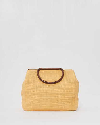 Chanel Beige Raffia Top Handle Tote