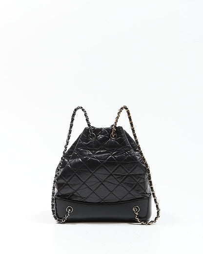 Chanel Black Quilted Lambskin Gabrielle Chain Backpack