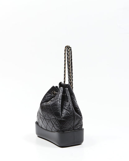 Chanel Black Quilted Lambskin Gabrielle Chain Backpack