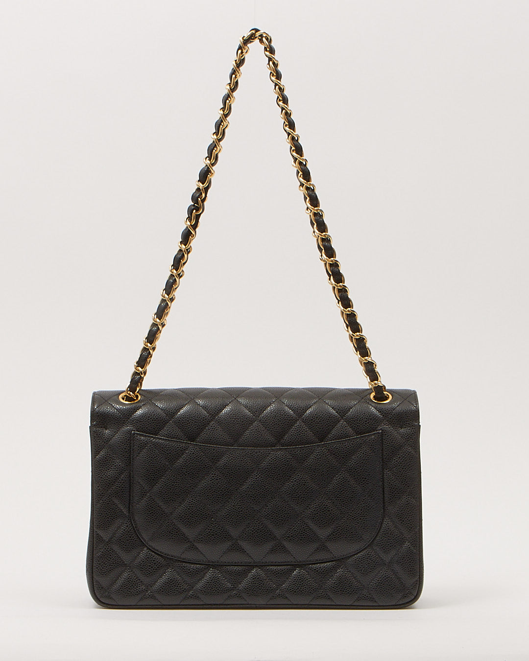 Chanel Black Caviar Quilted Jumbo Double Flap Bag GHW
