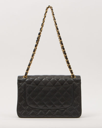 Chanel Black Caviar Quilted Jumbo Double Flap Bag GHW