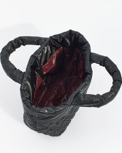Chanel Black Nylon Quilted Coco Cocoon Reversible Small Tote