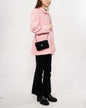 Chanel Black/Grey Wool/Multi Logo Mini Flap/Foldable Shopping Tote