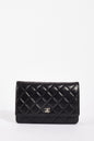 Chanel WOC Lambskin Leather Black Silver Chain Crossbody